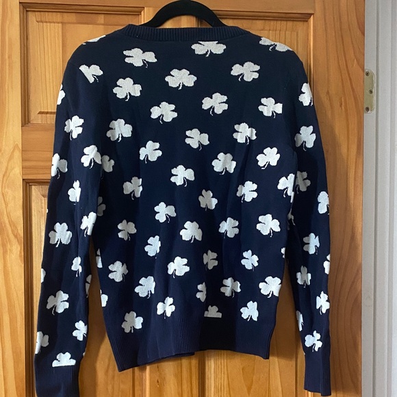 LOFT St. Patrickโs Day Shamrock Crew Neck Sweater - Picture 4 of 6